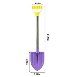 Dsmile 2 Pack Beach Shovels for Kids, 24.4 Inch Long Sand Shovels Gardening Tools Snow Shovel Sturdy Stainless Steel Handle ABS Plastic Spade for Digging Sand Shoveling Snow Fun Gift Set
