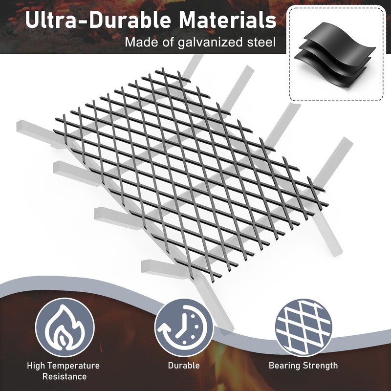 Flamorrow Ember Retainer for Fireplace Grates 16 x 10 inch,