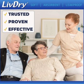 LivDry Incontinence Pad Insert for Men and Women | Hyper 1200 for Less Active Usage and More Protection (30 Count)