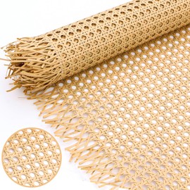 Vehipa Plastic Cane Webbing Roll 20"x47.2", Handwoven PP Synthetic Rattan Rolls, Faux Cane Open Weave Mesh for DIY Furniture Decoration - Beds, Chairs, Cabinets, Ceilings