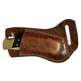 Custom Leather Sheath for Buck 110 or 112. Water Buffalo Antique Brown Leather. Right-Hand Cross Draw to be Worn on The Left Side.Strong and Durable, Holester ONLY