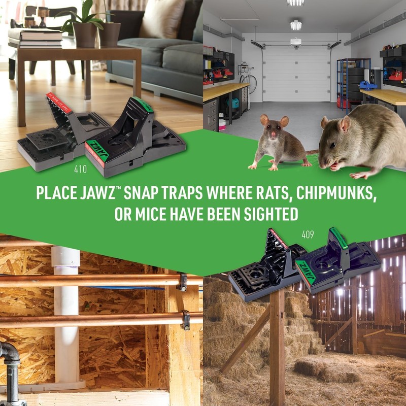 JT Eaton 409 Jawz Indoor Plastic Mouse Trap for Solid