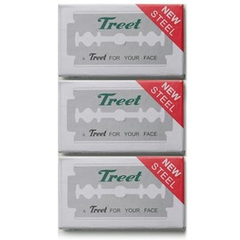 Treet New Steel CARBON STEEL DOUBLE EDGE BLADE Double-edged Replacement Blades, Set of 30, Single Blade Razor, Replacement Blade, Made in Pakistan, Carbon Steel, 10 Sheets x 3, 30 Sheets