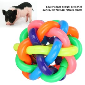 GLOGLOW Rubber Bell Sound Pet Toys, 3 inch Colorful Soft Ball Chewing Interactive Wiggle Ball Dog Toy for Dogs Mini Pigs(7.5cm)