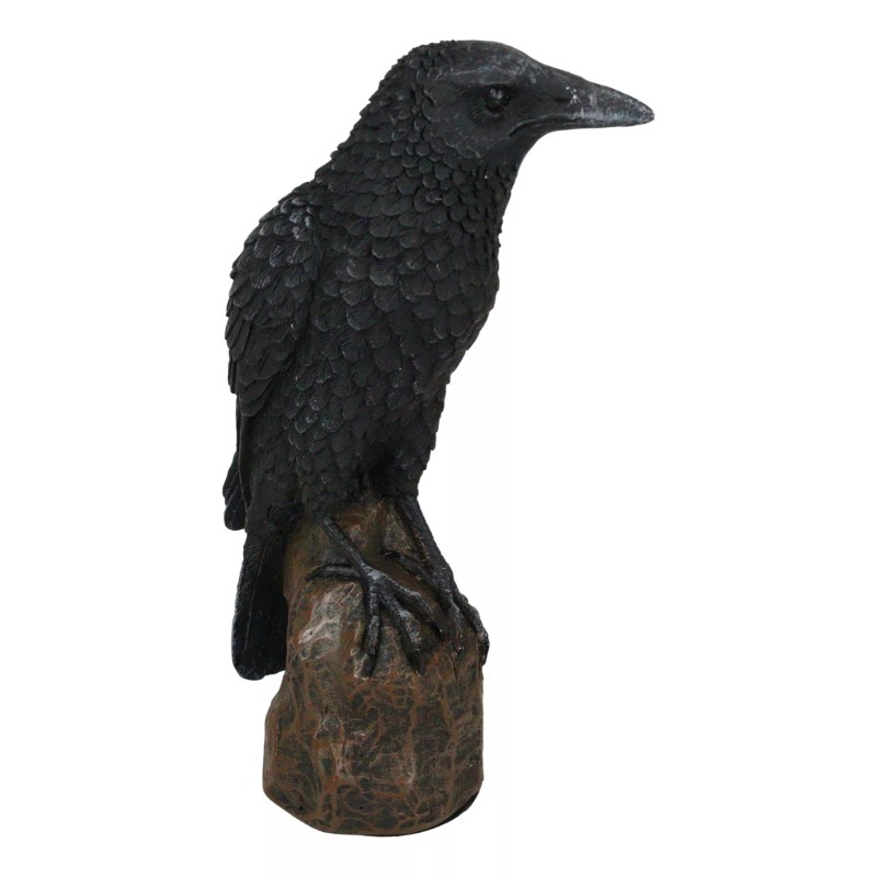 Ebros Gift Gothic Raven Statue Crow Scavenger Bird Perching On