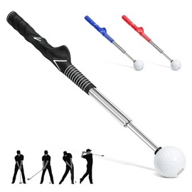 HRUIYL Retractable Golf Swing Trainer, Golf Grip Trainer, Golf Training Aid for Warm-Up, Golf Swing Training Aid, Grip Trainer Golf Club, Strength & Tempo Training for Chipping Hitting (Green)