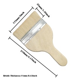 NGe 5" Goat Hair Brush, Large Area Flat Brushes, for Paint, Chip Paint, Stains, Varnishes, Water Color and Acrylic Paint, 2 Pieces