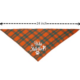 Dog Thanksgiving Bandana - Set of 2 Plaid Fall Dog Scarf for Small Medium Large Dogs Pet
