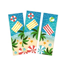 12 Bookmarks + 12 Gift Bags (Natural) + 12 Stickers Swimming Pool Party Bag Girls Boys Guest Gifts for Children's Birthday Boys Birthday Girls Birthday Girls Birthday