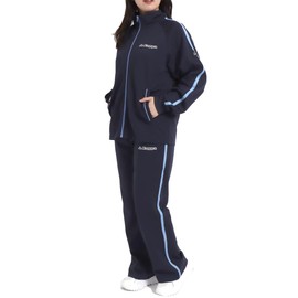 Kappa Women's Jersey Top and Bottom Setup, Sportswear, Training Wear, Loungewear, Room Wear, navy