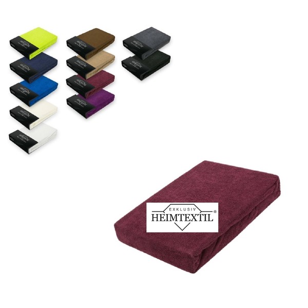 Exclusive home textile terry towelling fitted sheet premium brand., bordeaux,