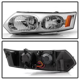 ACANII - For 2003-2007 Saturn ION Sedan Chrome Housing OE Style Headlights Headlamps Aftermarket Driver + Passenger Side