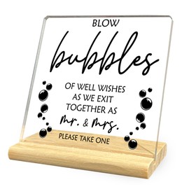 CAIFZ Bubbles for Wedding Acrylic Desk Decorative Sign, Wedding Bubbles Decorations, Wedding Accessories for Table Reception Decor