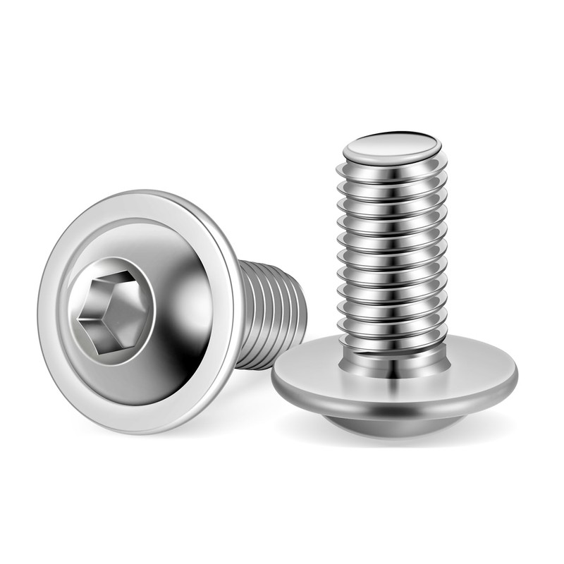 MewuDecor M6-1.0 x 14mm Flanged Button Head Socket Cap Screws
