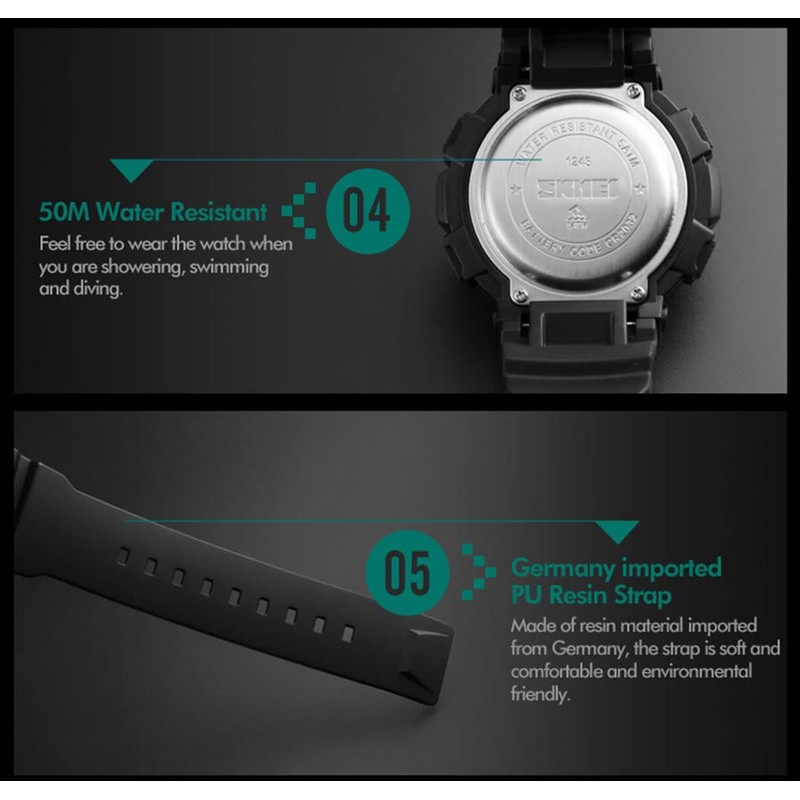 IJAHWRS Men's Watches Multi Function Sports Outdoor Waterproof Military Watch