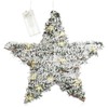 com-four® Artificial Christmas Star Snowed with Lighting and Timer, Star