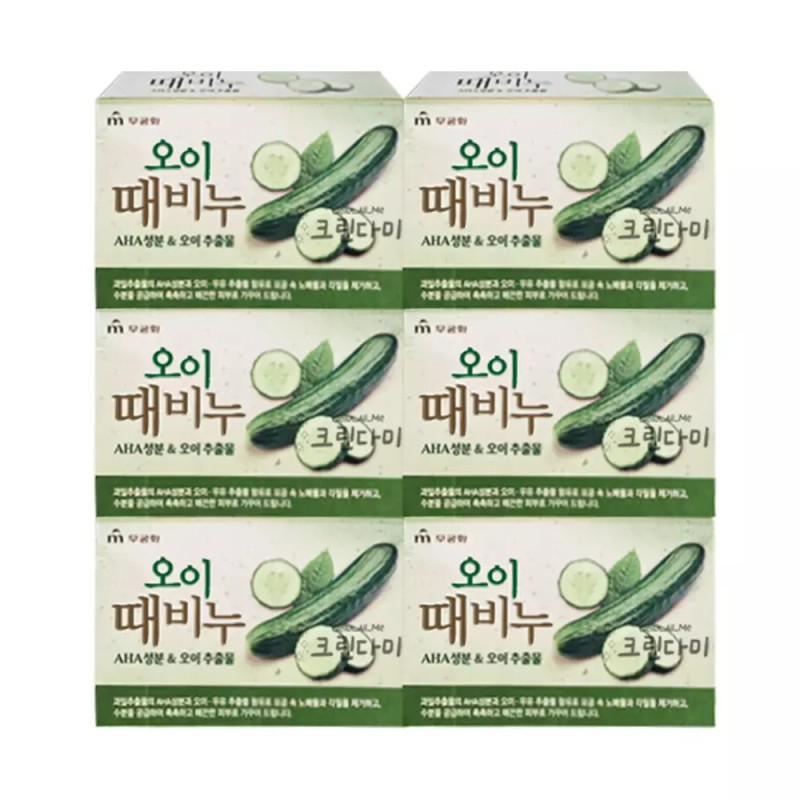 Mugunghwa 무궁화 때비누 오이 90g x6개 Mugunghwa Soap Bar Cucumber