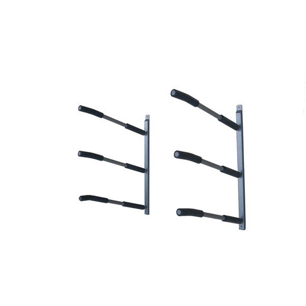 Glacik Universal Wall Mount Rack Storage with Padded Arms for 3 SUP Paddle Boards