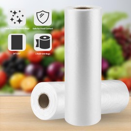 14" X 20" Clear Plastic Produce Bags,Food Storage, Bread, Fruits,Vegetables Grocery & Pet Bags -(1 Rolls=350 bags)