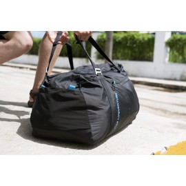Lifeventure Ultra Lightweight 70 Litre Foldable Duffle Made From Recycled Fabrics | Small Travel Duffle, Durable Lightweight For Outdoor & Sport, Black