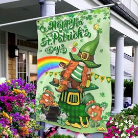 St Patrick's Day Flags for Outside 3x5 Ft Double Sided Irish Lucky Shamrocks Party Flags Durable Polyester St. Patrick's Day Signs for House Indoor Yard Holiday Decoration