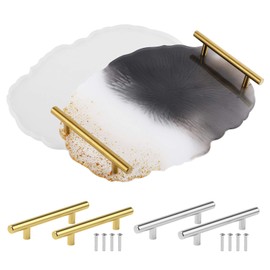 Gartful Large Silicone Resin Tray Mold, Geode Agate Platter Mold, Epoxy Casting with 4PCS Metal Handles for Making Faux Agate Tray, Serving Board, Coaster, Fruit Mat, Home Decor Ornament