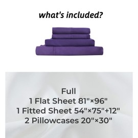 Mohap Bed Sheet Set 4 Pieces Double Brushed Microfiber 1800 - Breathable Cooling Luxury Soft Bedding - Full Purple