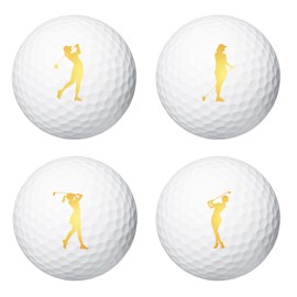 PLIGREAT Golfing Lady Golf Ball Markers, Orange Silhouette Marking Stickers for Identify Golf Balls, 2 Sheets Golf Ball Customise Markers Golfer Gift Golfing Accessories