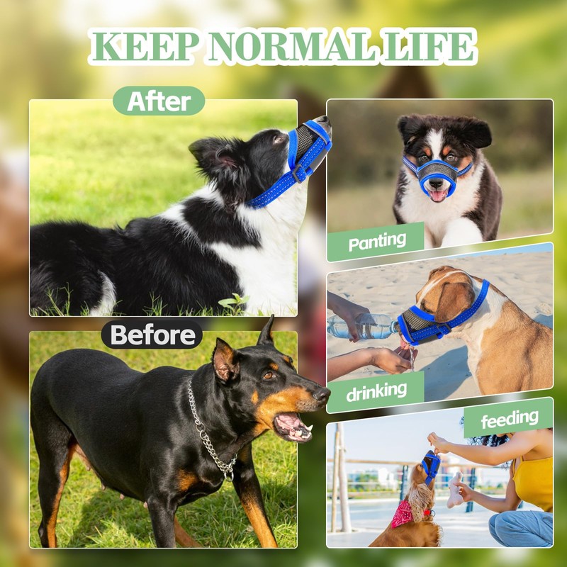 Xipebros Dog Muzzle,Soft Mesh Breathable Muzzle, Air Mesh Dog Muzzle