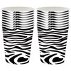 POPOYU 16Pcs Zebra Print Cups,Animal Print Paper Cups,Kids Jungle Animal