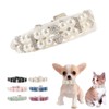 White Pearl Dog Collar, Crystal Fancy Bling Pearl Cat Collar
