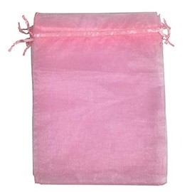 ANSLEY SHOP 50PCS 12x16 Inches Organza Gift Bags with Drawstring Gift Packaging Big Bags (Pink)