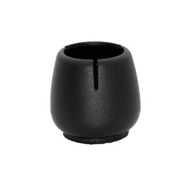 Flyshop Black Round Furniture Felt Pads Caps Soft PVC Chair Leg Hardwood Floor Protectors with Felt-Padded Backing, 16 Pack, Size 12 to 16 mm, 1/2" to 5/8"