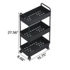 Buzowruil Rolling Storage Cart 3 Tier Organizer Mobile Shelving Unit