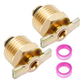 UOIENRT 2 Pack 1/2'' RV Water Heater Drain Valve for RV and Trailer Water Heater, Durable Brass Construction RV Water Heater Drain Plug