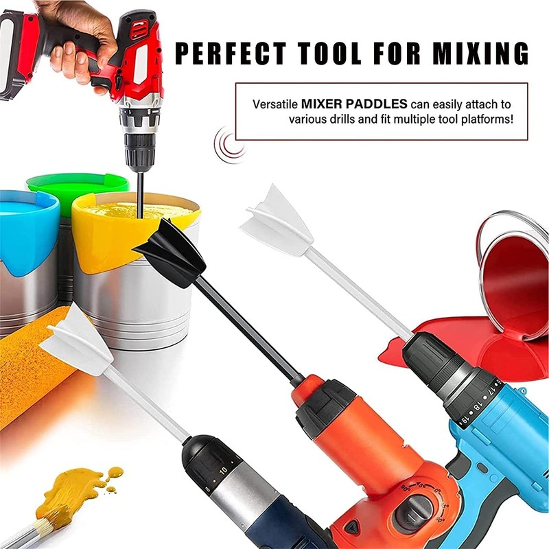 4Pcs Resin Mixer Paddles,Epoxy Mixer Attachment for Drill,1/4" Drill Reusable