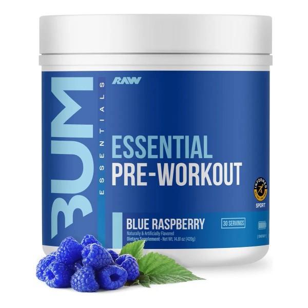 Pre Entreno Cbum Essential RAW Nutrition 30 Servicios Sabor Blue