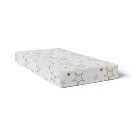 Kushies Baby 100% Breathable Cotton Percale Baby Crib Sheet, Fully Elasticized - Made in Canada 28" x 52" Multi Golden Star