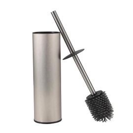 KLDKLD Toilet Brush and Holder Set Premium Material Toilet Bowl Cleaner Free Standing Toilet Bowl Brush and Holder 1pack Brushed Nickel