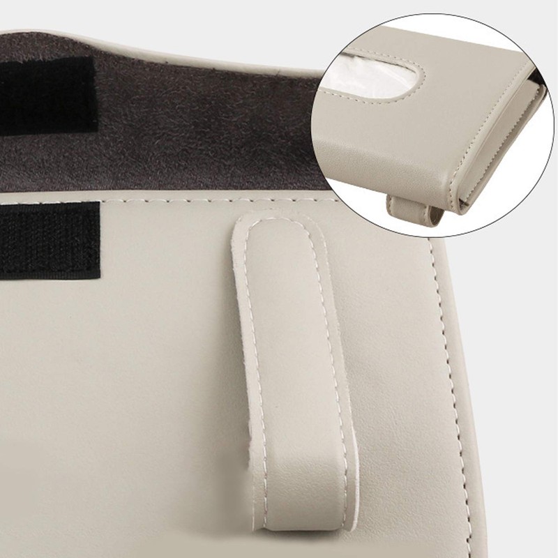 Car Visor Tissue Box Multifunctional Car Tissue Holder PU Leather