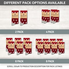 No Cold Feet Fun Colorful Novelty Socks for Men for Dress Casual Formal Groomsmen Wedding, Burgundy with White Polka Dots