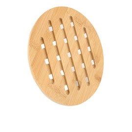 Natural Bamboo Ceramic Pot Tray Heat Bowls Insulation pad, Durable Anti-Hot Insulation pad for Hot Dishes, Bowl, Teapot, Hot Pot Holders Tray Soup Bowl Tray Table mat (7.87 * 7.87, Round)