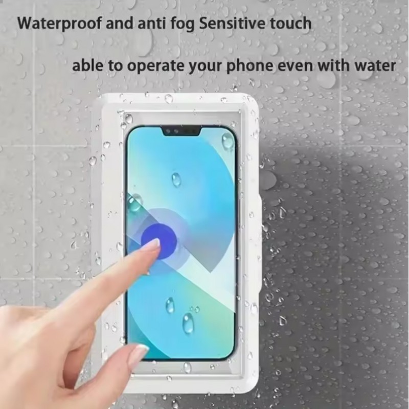 360° Rotating Wall Mounted Waterproof Phone Holder for Bathroom &