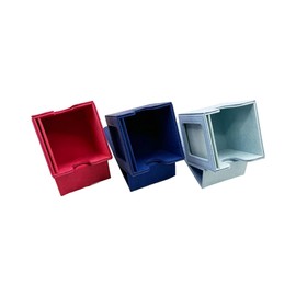 CRAFT CROWN Push Window Deck Case / PU Leather Deck Box / Window Included / Estimated Capacity of 80-100 Cards (Pastel Blue)