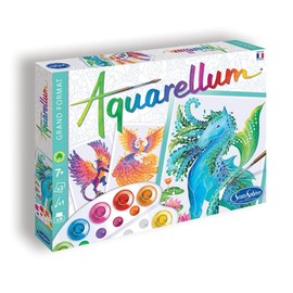 Aquarellum Malset für Kinder, Motiv Fabeltiere, große Malvorlagen, Bastelset, Kreativ-Set, DIY