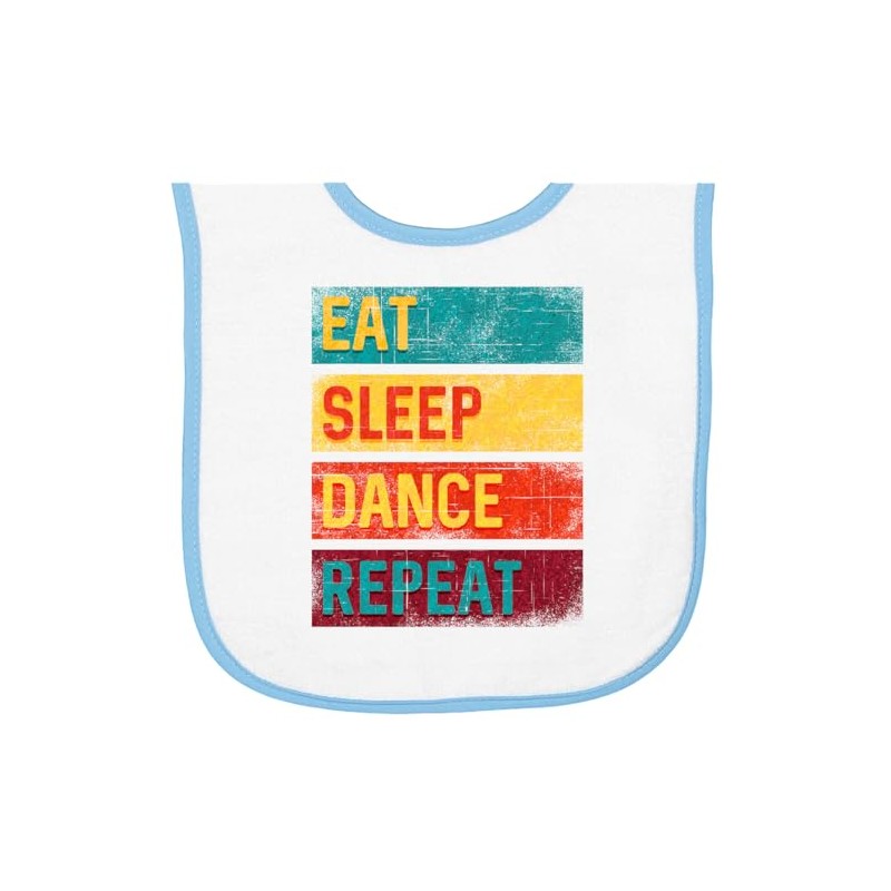 inktastic Dancing Eat Sleep Dance Repeat Baby Terry Cloth Bib