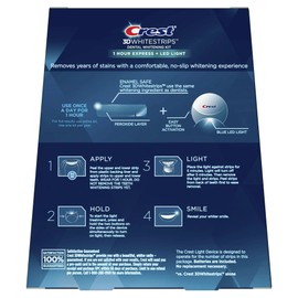 Crest 3DWhitestrips 1 Hour Express + LED Light Teeth Whitening Kit, 19 Treatments