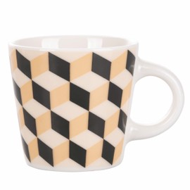 Villa d'Este Home Tivoli Set of 6 Coffee Cups 90 ml Made of New Bone China Geometric Decor Maukie