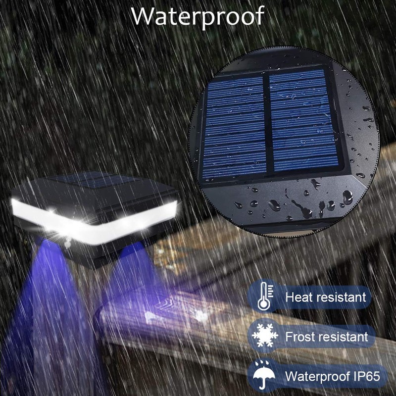 Solar Post Cap Lights Outdoor, FVTLED Solar Powered Fence Deck