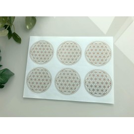 RELIGHT Flower of Life Sticker Sticker (with 1 metal sticker) sacred geometric pattern gold color sp-13 [2.4 inches (60 mm) (1 sheet 6 pieces)]